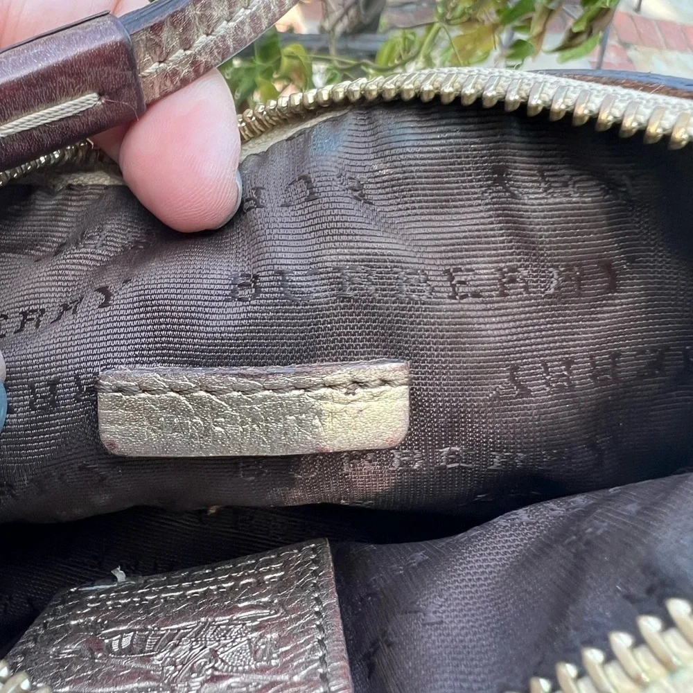 Vintage Burberry Gold and Cream Quilted Wristlet Clutch